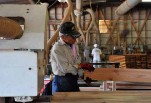 栗駒木材では50人ほどが働き、製材、パルプ・ペレット製造などに関わっている